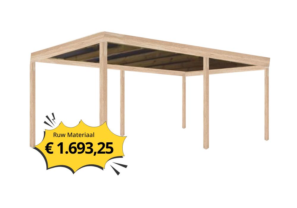 Eiken carport 3 x 5 m, Tuin en Terras, Ophalen, Nieuw, Carport