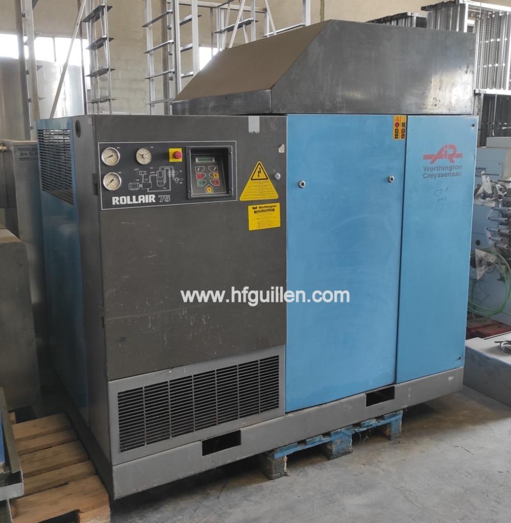 COMPRESSEUR D’AIR À VIS WORTHINGTON CREYSSENSAC ROLLAIR 75, 10 kg of meer, Ophalen of Verzenden, Gebruikt, 95 cm of meer