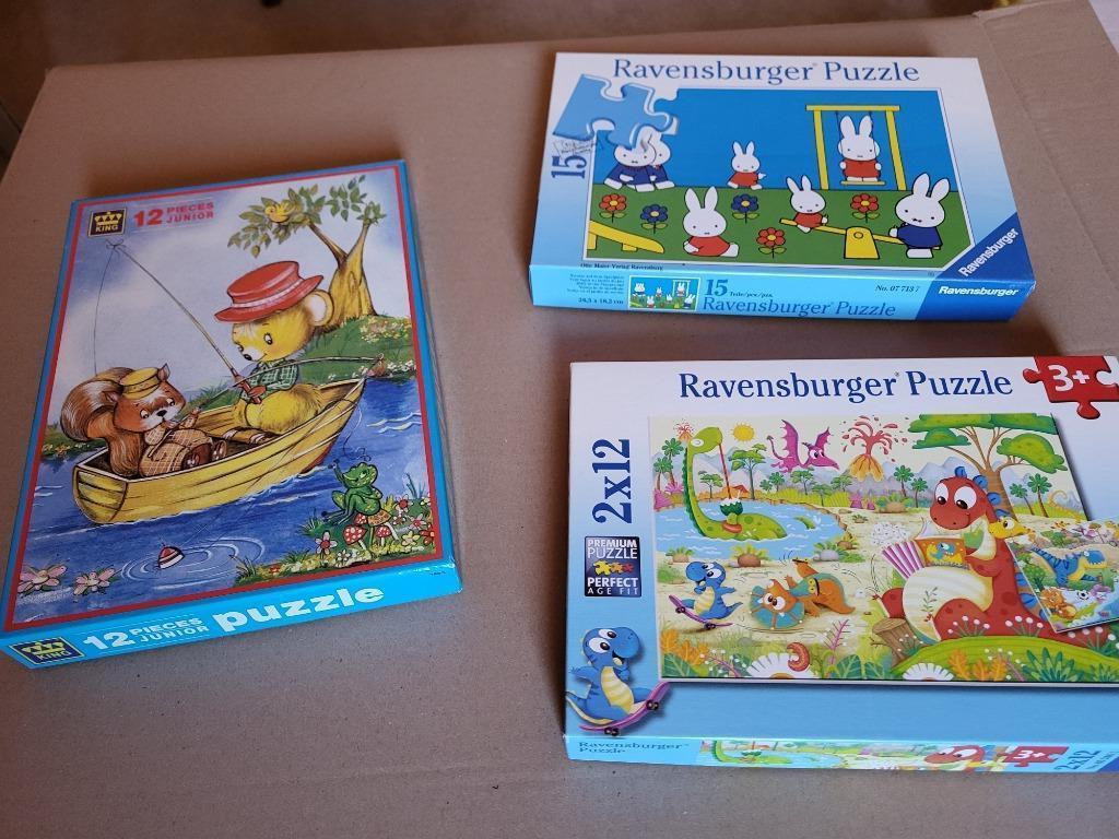 Lot de 3 boites de puzzles Enfants (12 et 15 pièces), Enlèvement ou Envoi, 10 à 50 pièces, Comme neuf, 2 à 4 ans