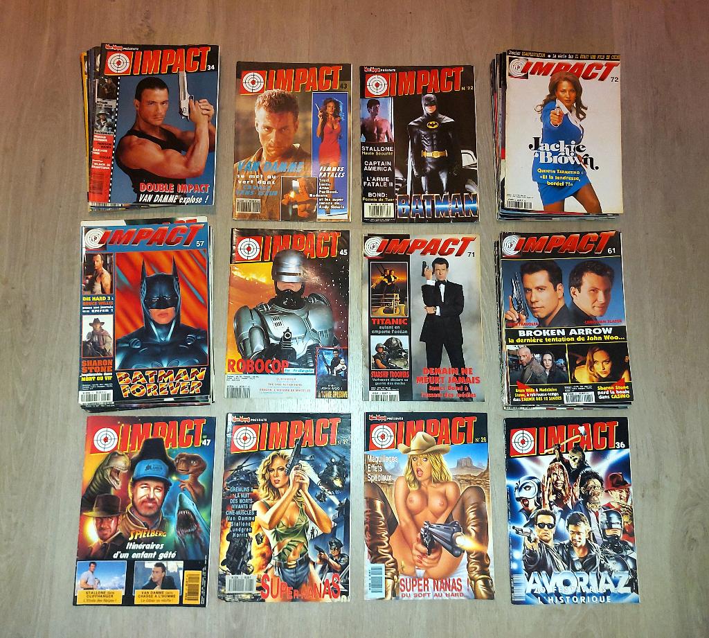 IMPACT Lot de 60 Revues, Enlèvement ou Envoi, Comme neuf, Musique, Cinéma ou TV