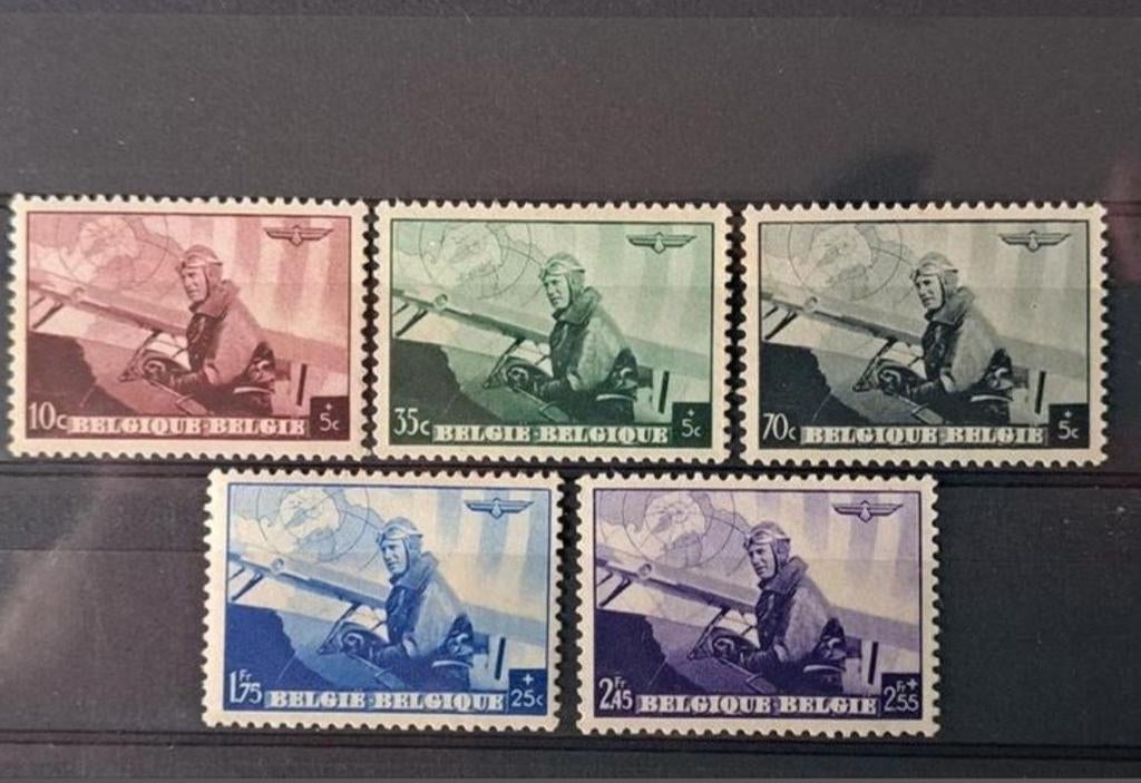Belgique OBP 466-470 ** 1938, Enlèvement ou Envoi, Non oblitéré, Neuf
