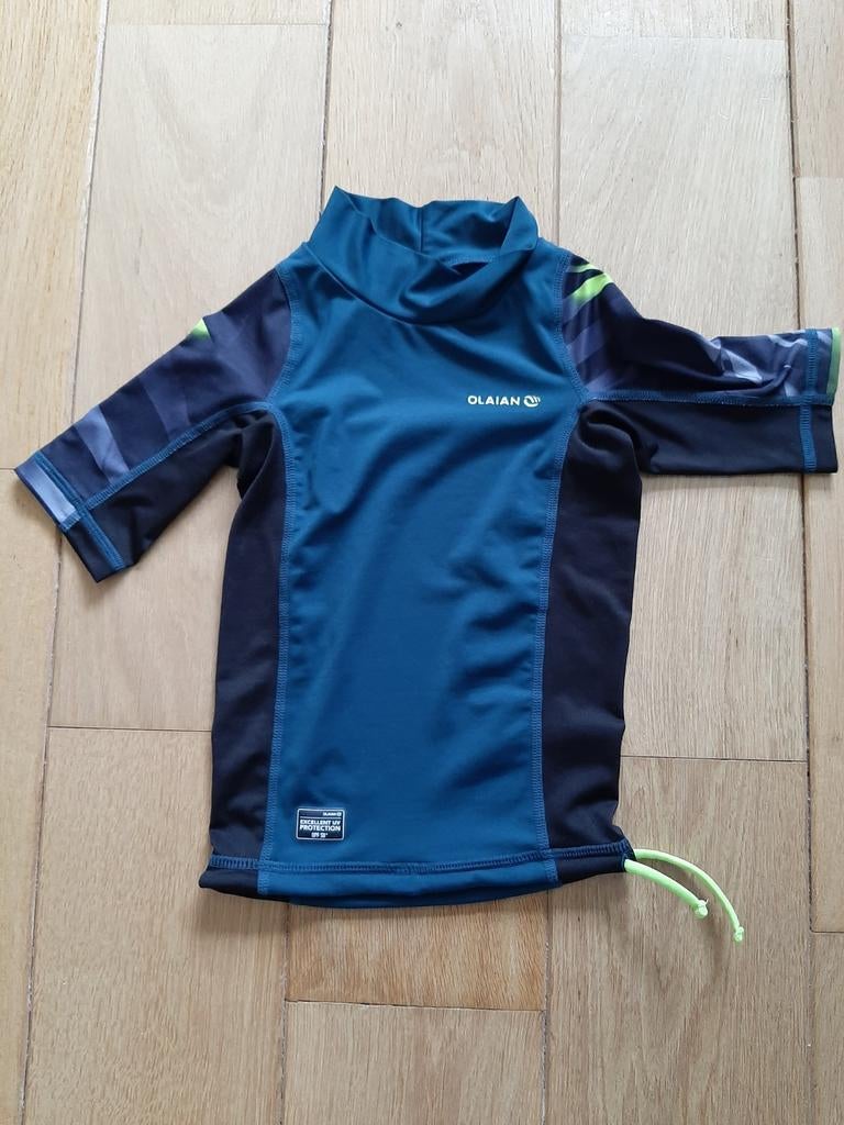 UV zwemshirt jongen Olaian - zwart/turquoise/donkergroen, Ophalen, Olaian, UV-zwemkleding, Zo goed als nieuw