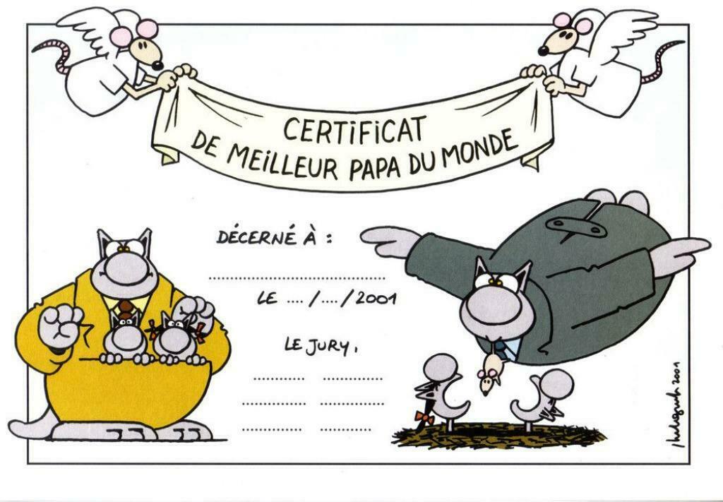 Le Chat, Certificat De Meilleur Papa Du Monde - P. Geluck, Enlèvement ou Envoi, Comme neuf