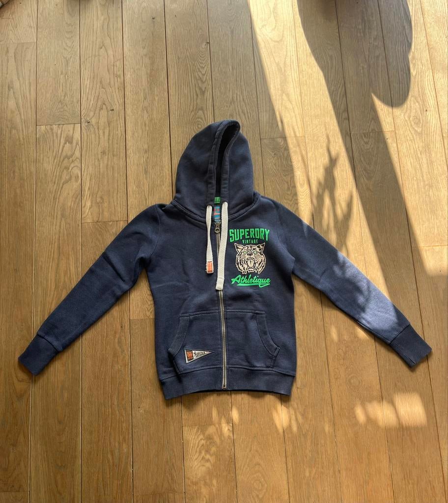 Superdry hoodie met rits, Ophalen, Maat 36 (S), Gedragen, Superdry