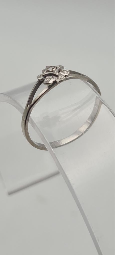 Bague en or blanc 14k 585 avec diamant, Envoi, Or