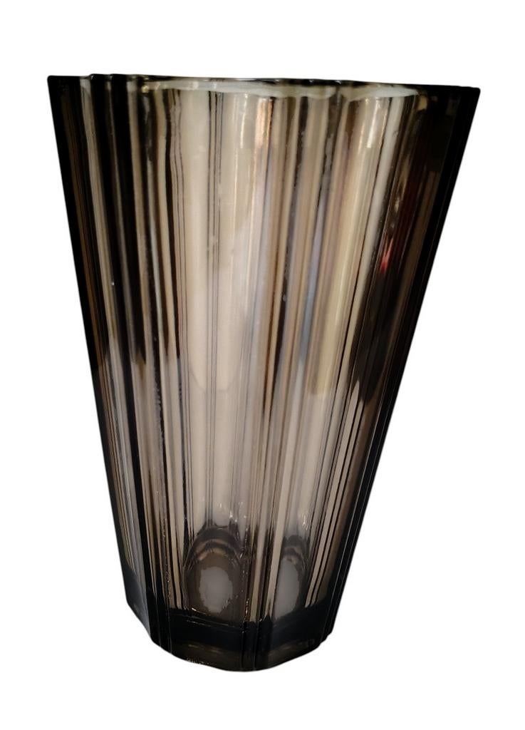 Bruin glas vintage vaas luminarc., Ophalen of Verzenden, Gebruikt, Glas