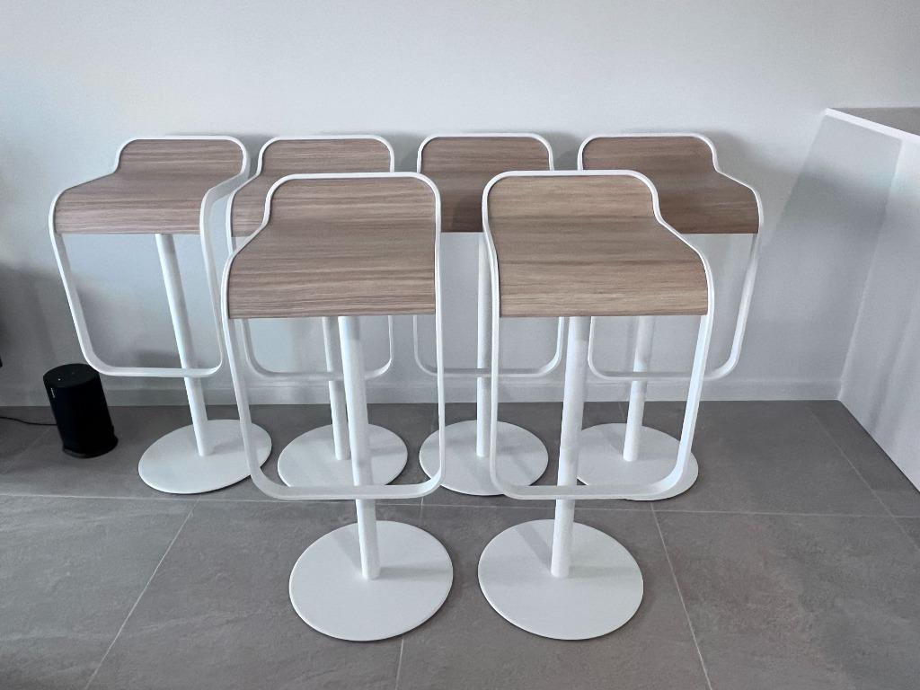 La Palma Nieuwe Barkrukken Wit x6, Huis en Inrichting, Barkrukken, Nieuw, 60 tot 90 cm, Hout, Metaal, 5 krukken of meer, Ophalen