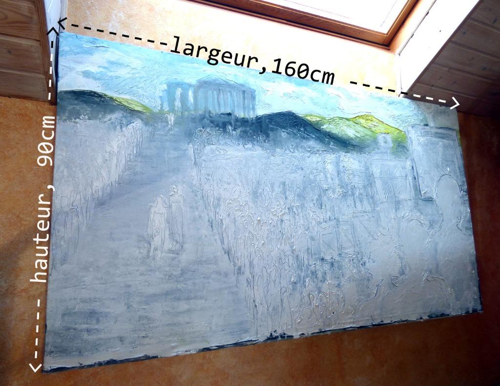 Peinture grand format, 160cm/90cm, Enlèvement
