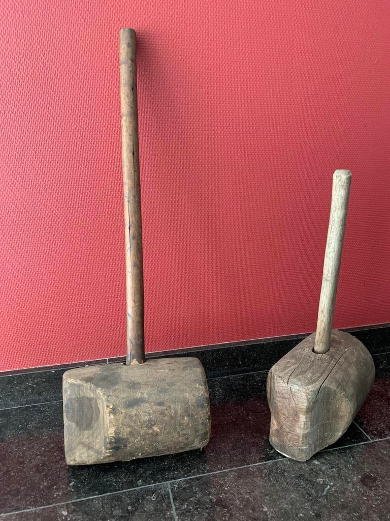 Grote houten hamer - vintage, Doe-het-zelf en Bouw, Ophalen, Gebruikt