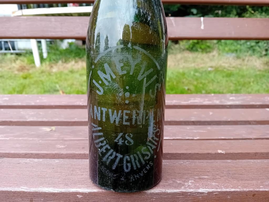 Oude vintage bierfles J Meyvis Antwerpen, Enlèvement ou Envoi, Utilisé