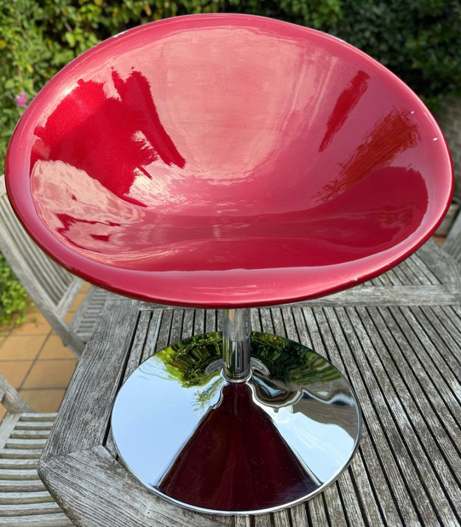 Imitatie Kartell "Egg Chair" kardinaalrood draaiend op voet, Ophalen, Huis en Inrichting