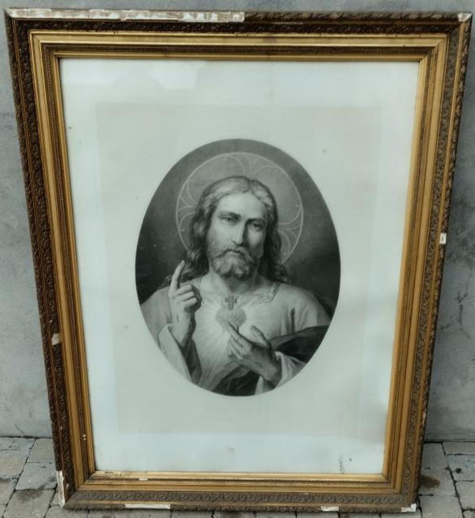 Grote zwartwit afbeelding van Heilig Hart, Ophalen