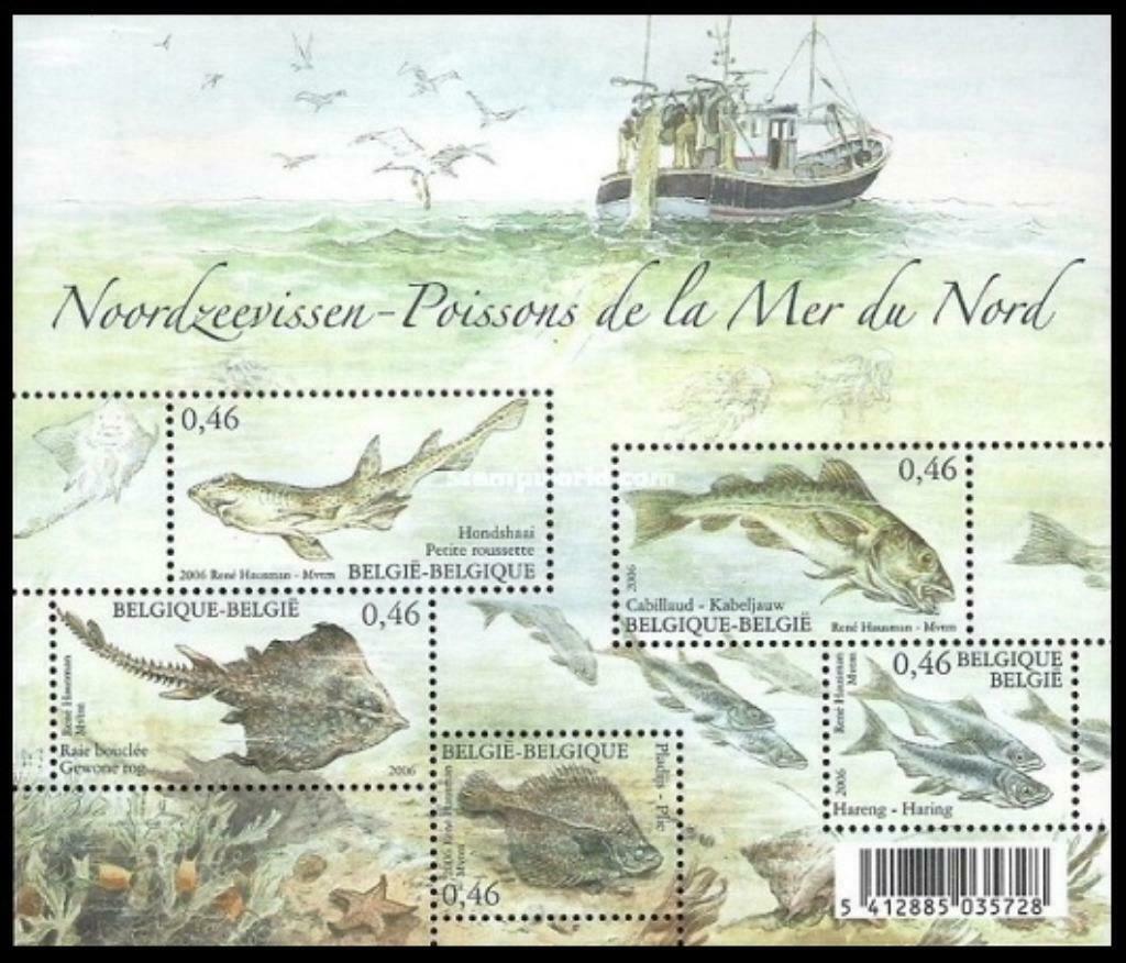 BL130 Timbres Nature Poisson de la Mer du Nord, Enlèvement ou Envoi, Timbre-poste, Neuf