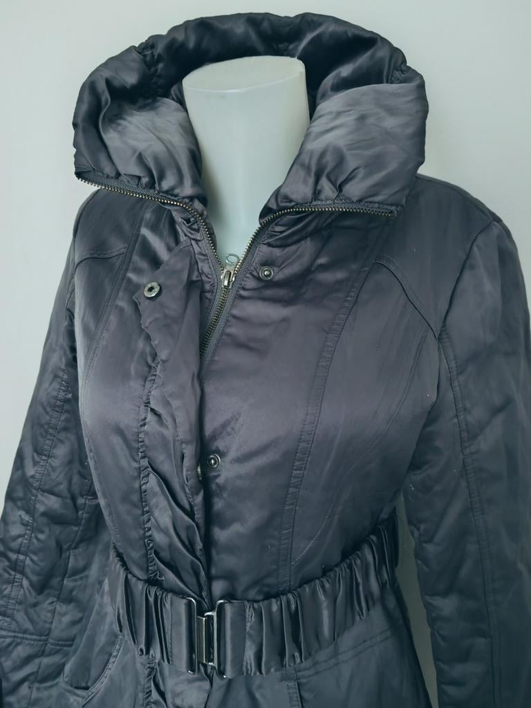 Jacqueline Riu gewatteerde jas maat 38 zilvergrijs, Kleding | Dames, Ophalen of Verzenden, Zo goed als nieuw, Grijs