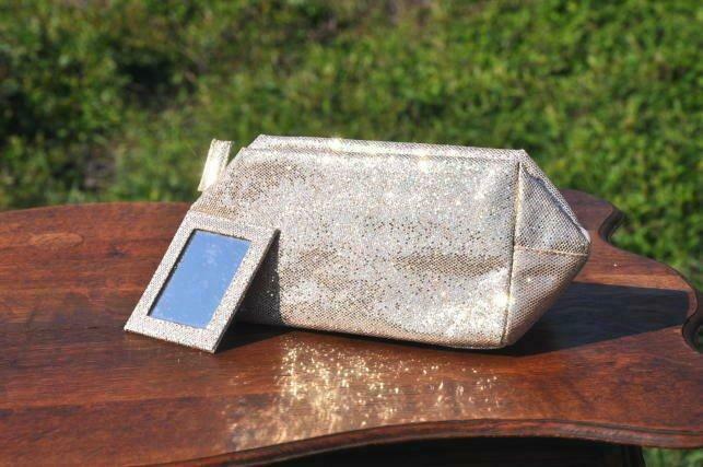 trousse de maquillage dorée avec son miroir, Enlèvement ou Envoi, Neuf