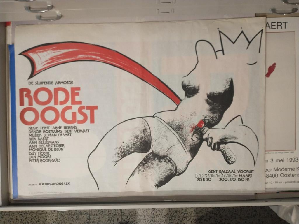 De Sluipende Armoede - Rode Oogst - Arne Sierens affiche, Ophalen of Verzenden, Muziek