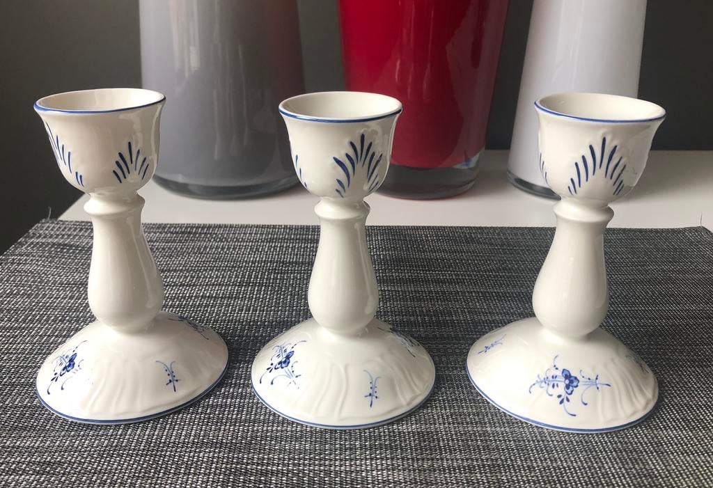Villeroy & Boch Vieux Luxembourg Kandelaars, Ophalen of Verzenden, Zo goed als nieuw, Blauw, Minder dan 25 cm