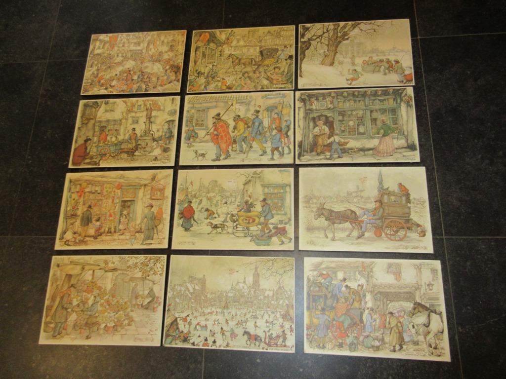 12 reproductions de dessins sur papier ANTON PIECK vintage, Enlèvement
