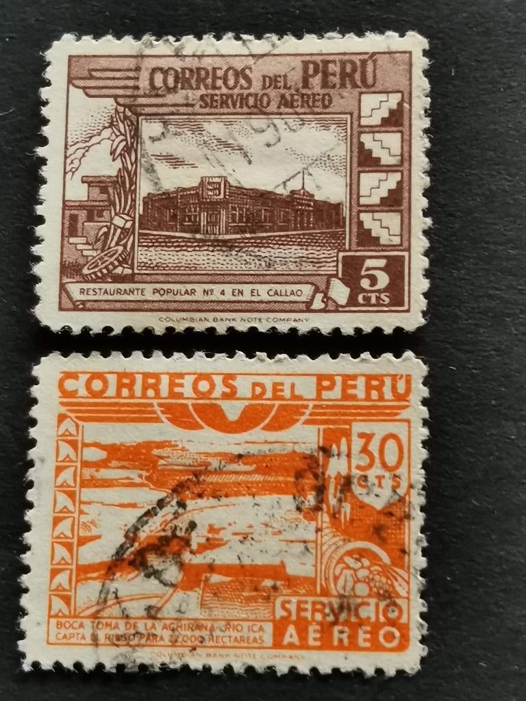 Pérou 1945 - bâtiments, paysage, Enlèvement ou Envoi, Affranchi, Amérique du Sud