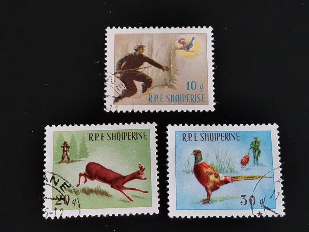 Albanie 1965 - chasse - chasseur, faisan, cerf, oiseaux, Enlèvement ou Envoi, Autres pays, Affranchi