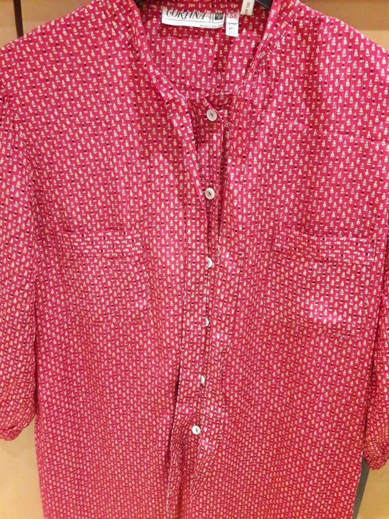Robe chic vintage T.38. Effet soie., Enlèvement ou Envoi, Comme neuf, Rouge