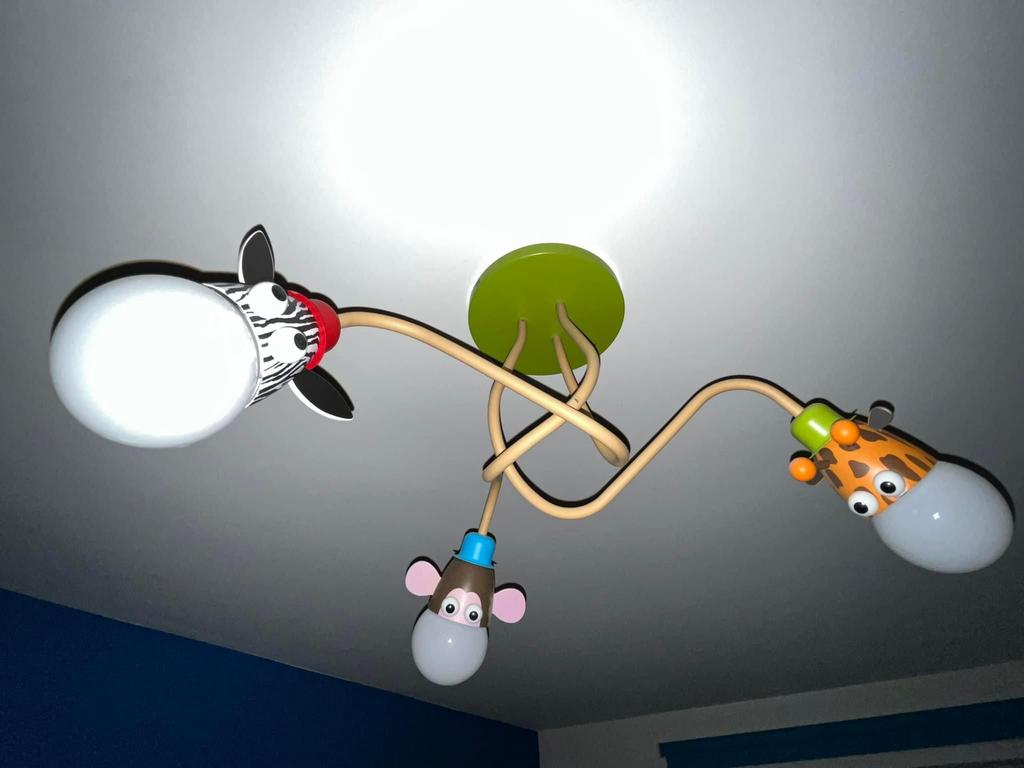 Plafondlamp kinderkamer dieren aap, giraf en zebra, Huis en Inrichting, Ophalen, Gebruikt