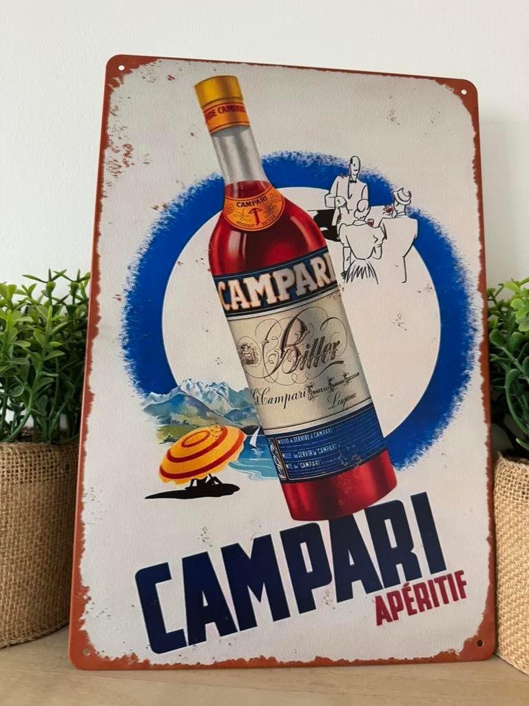 Metalen reclamebord Campari, Verzamelen, Merken en Reclamevoorwerpen, Ophalen of Verzenden, Nieuw, Reclamebord
