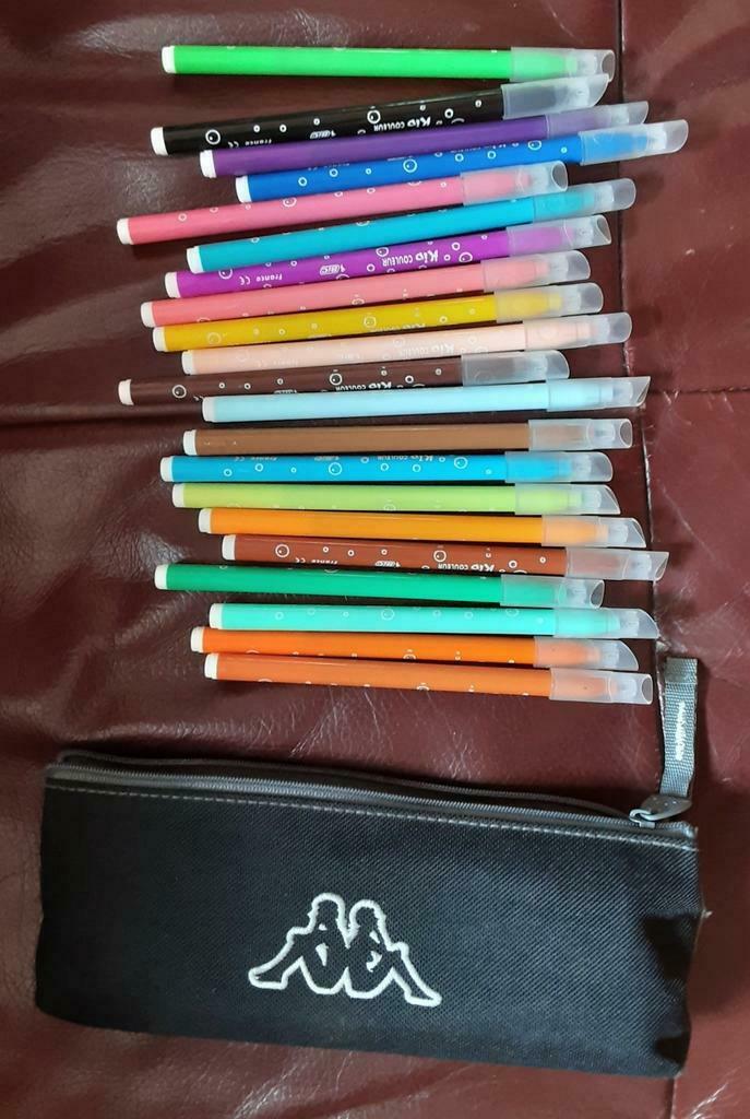 Trousse Kappa + 21 marqueurs BIC, Hobby & Loisirs créatifs, Enlèvement ou Envoi, Utilisé