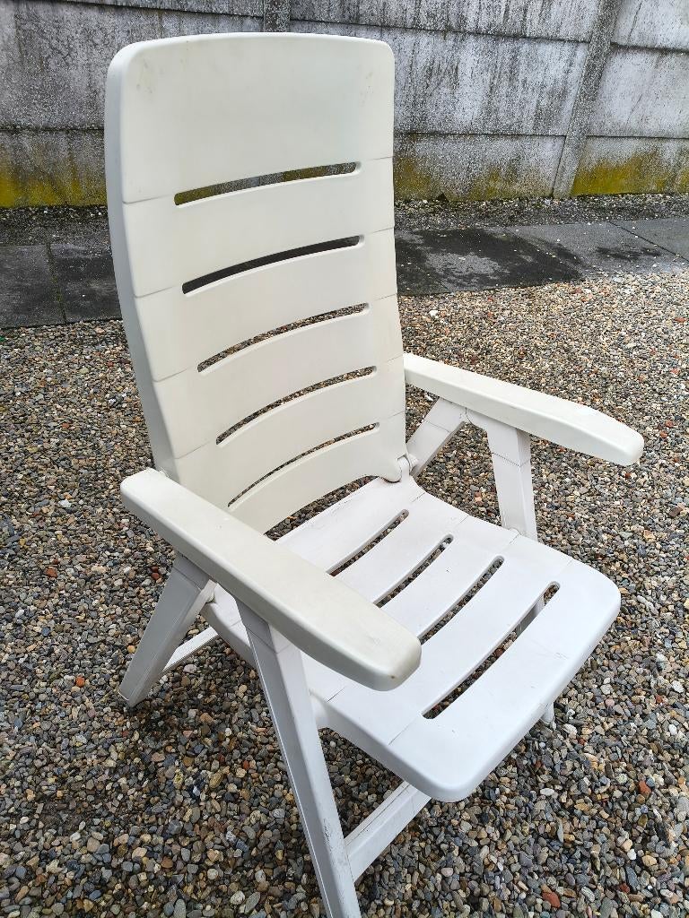 tuinstoel 3 x, Ophalen, Gebruikt, Plastic, Inklapbaar