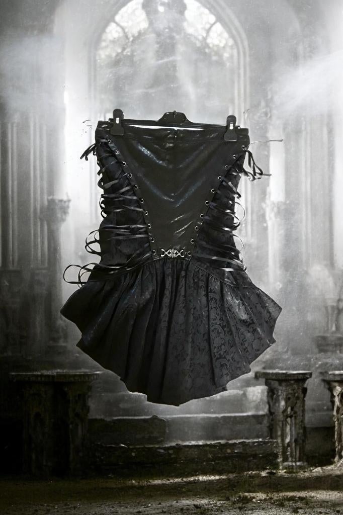 PUNK RAVE gotische rok, Maat 38/40 (M), Zwart, Nieuw, Ophalen of Verzenden
