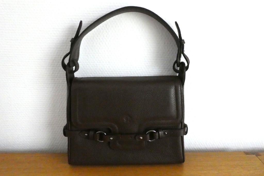 Handtas NOBODY met korte draagriem., Handtassen en Accessoires, Ophalen of Verzenden, Zo goed als nieuw, Bruin, Handtas