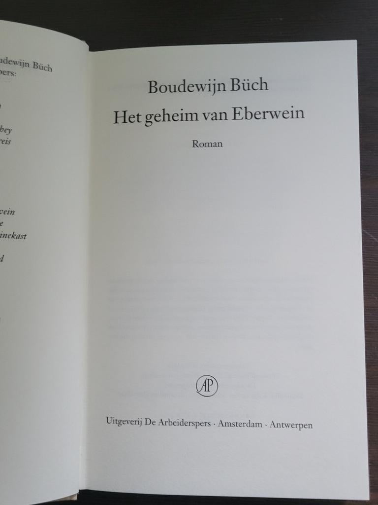 Boudewijn Büch Het geheim van Eberwein eerste druk, Ophalen of Verzenden, Zo goed als nieuw