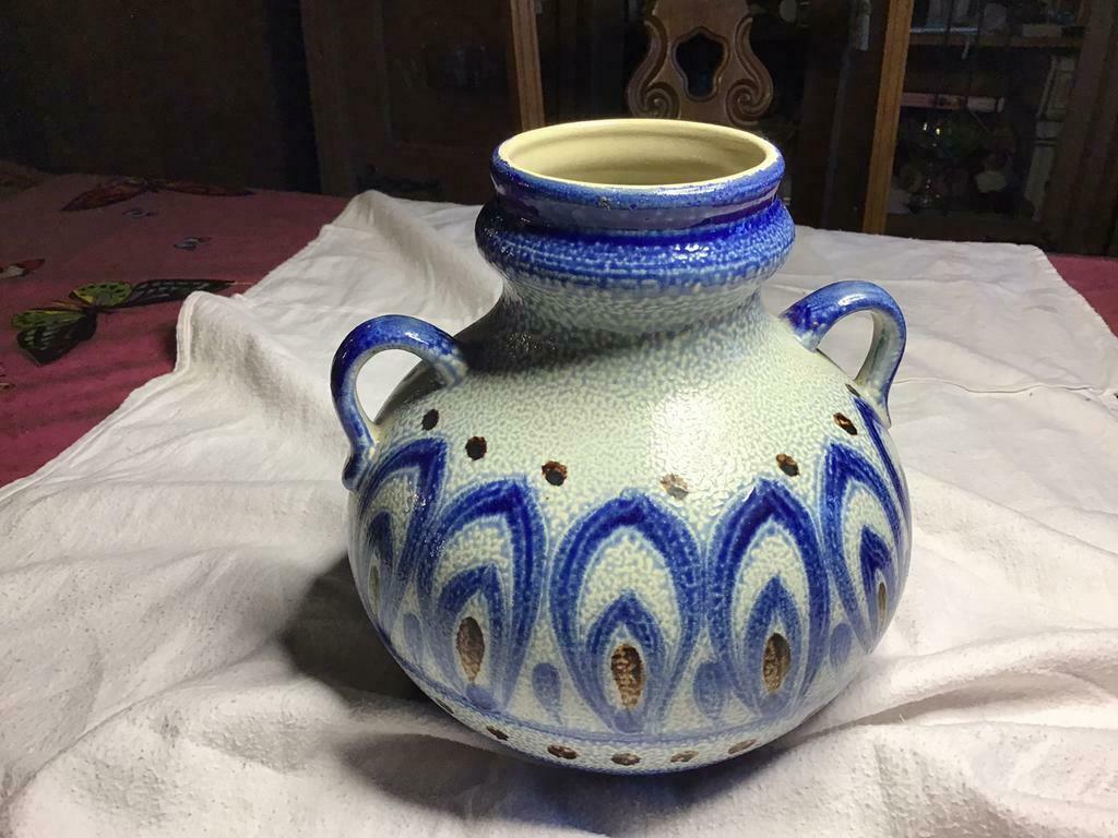 Vase en poterie émaillée - hauteur 21 cm, Antiquités & Art