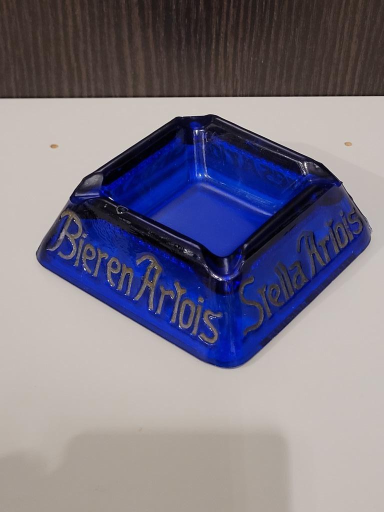 oud glazen asbakbier voor reclame Stella Artois, Ophalen of Verzenden, Gebruikt, Overige typen