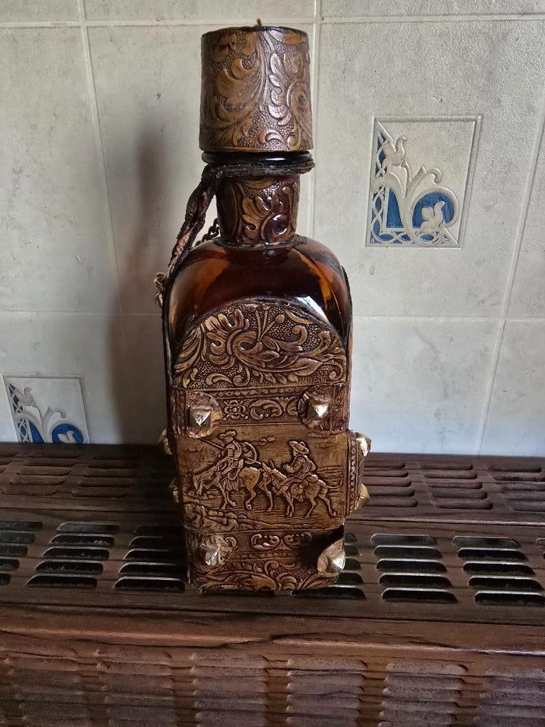 glazen fles met leder afgewerkt, Enlèvement, Utilisé, Autres types