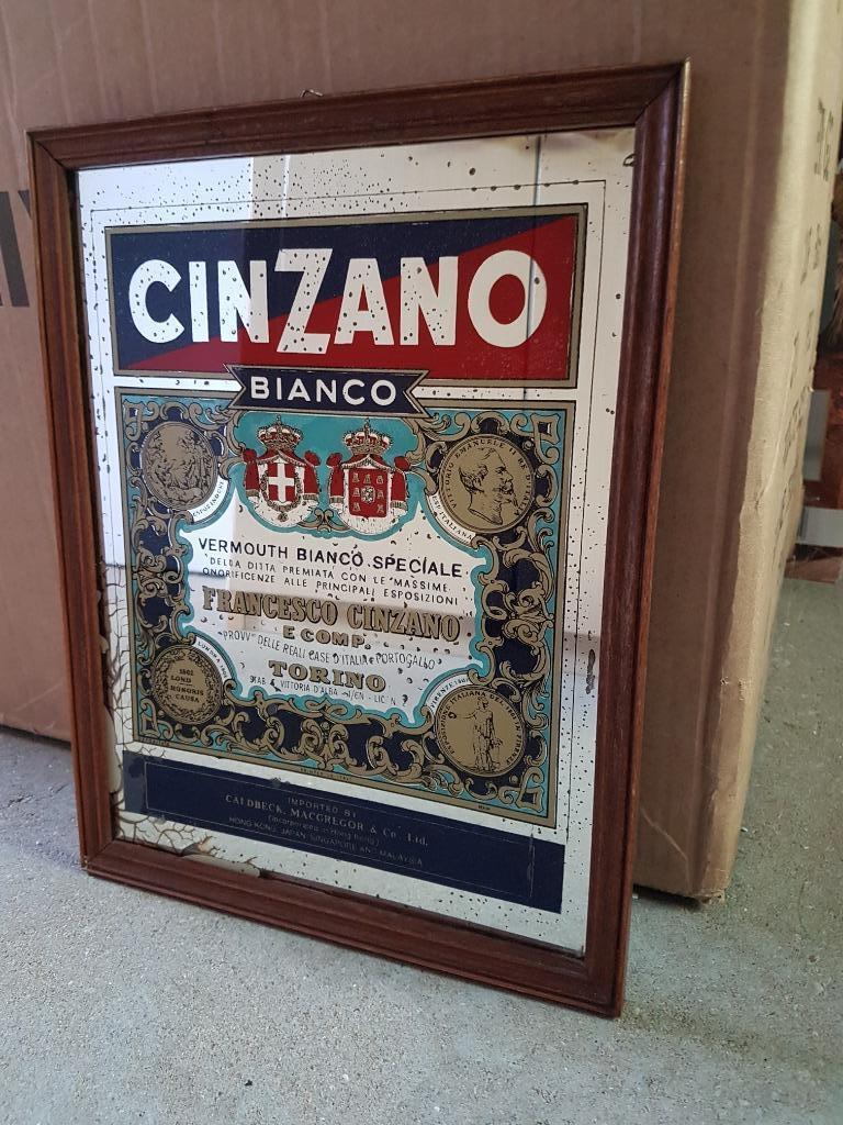Reclamespiegel Cinzano bianco, Enlèvement, Utilisé, Panneau publicitaire