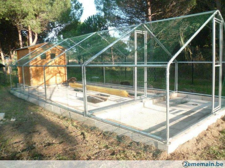 Voliere 8x4x2,25m chatiere 32m² poulailler XXL NEUF, Envoi, Neuf