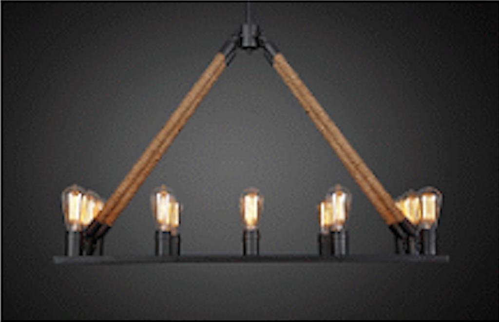 Lampe de table à manger industrielle avec cordes, Maison & Meubles, Lampes | Suspensions, Comme neuf, Métal, Autres matériaux