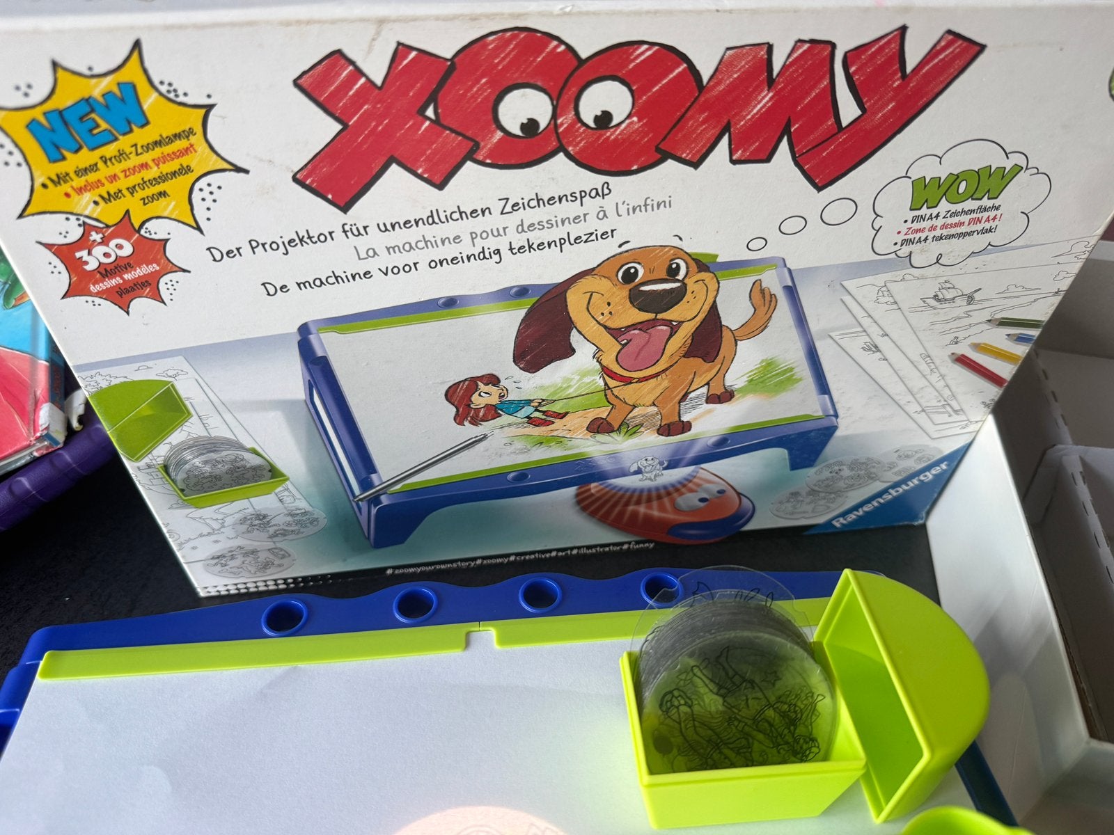 Xoomy tekenmachine set werkend, Hobby en Vrije tijd, Gezelschapsspellen | Overige, Een of twee spelers, Ophalen, Gebruikt