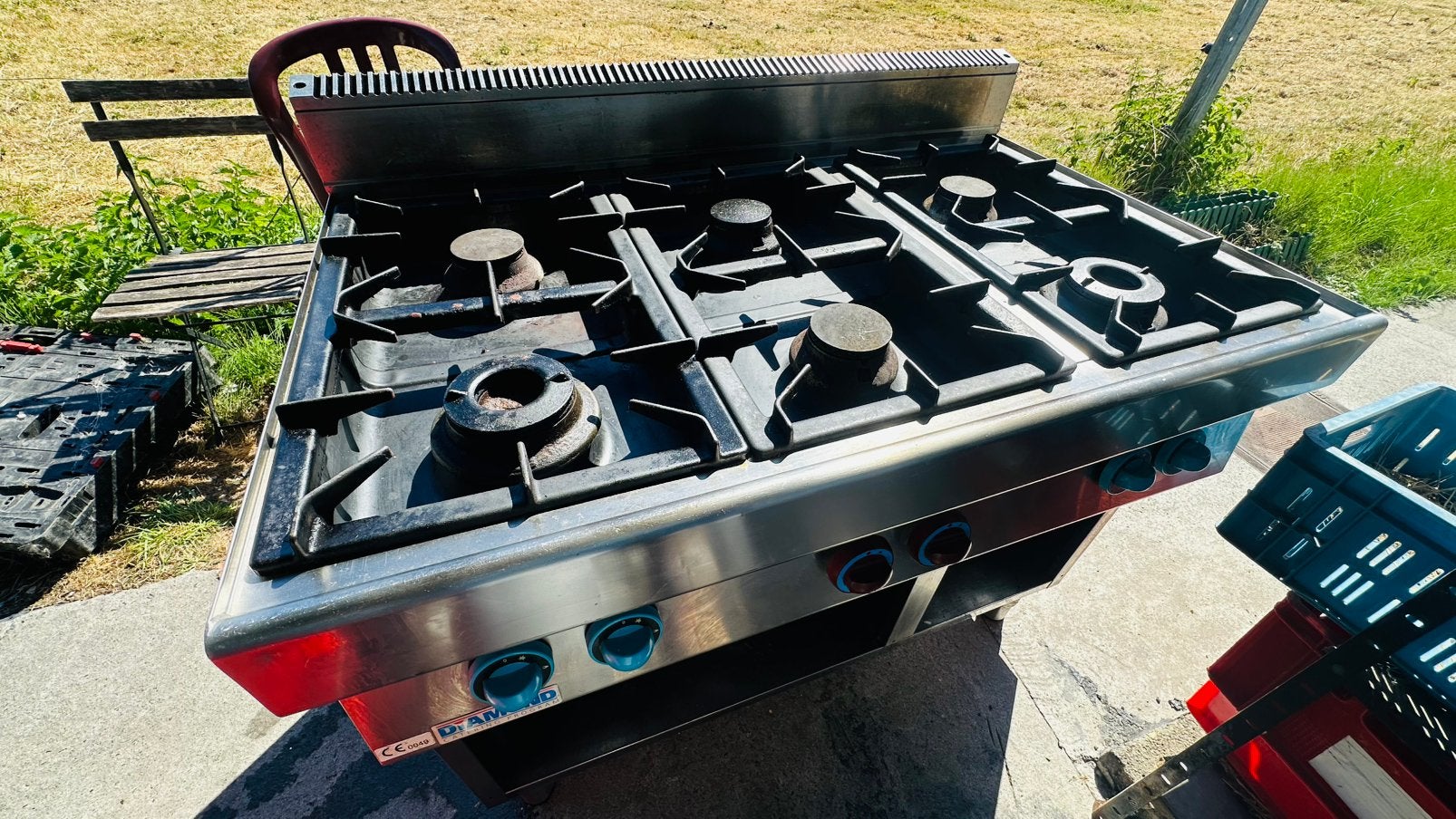Fourneau propane 6 becs, Enlèvement, Utilisé, Cuisinière, Friteuse et Grils
