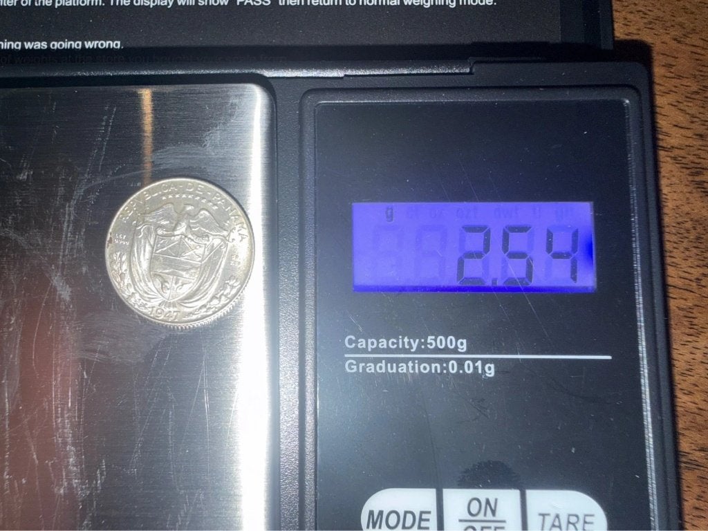 Pièce Panama Un Decimo de Balboa 1947 argent 900, Enlèvement ou Envoi, Amérique centrale, Monnaie en vrac, Argent