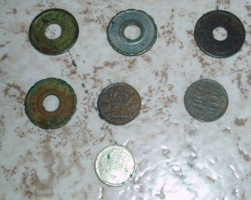 Lot monnaies, jetons et médailles religieuses, Ophalen