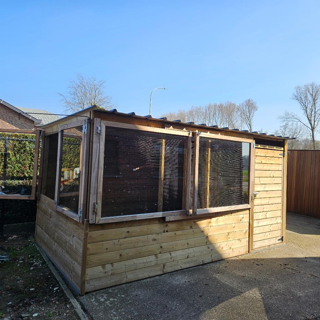 Te koop volere tuinkot, Ophalen, 500 cm of meer, Hout, 200 tot 400 cm