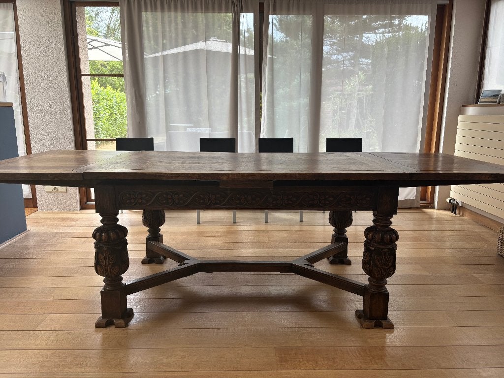 tafel in massieve eik, Ophalen, Gebruikt, Eikenhout, 200 cm of meer