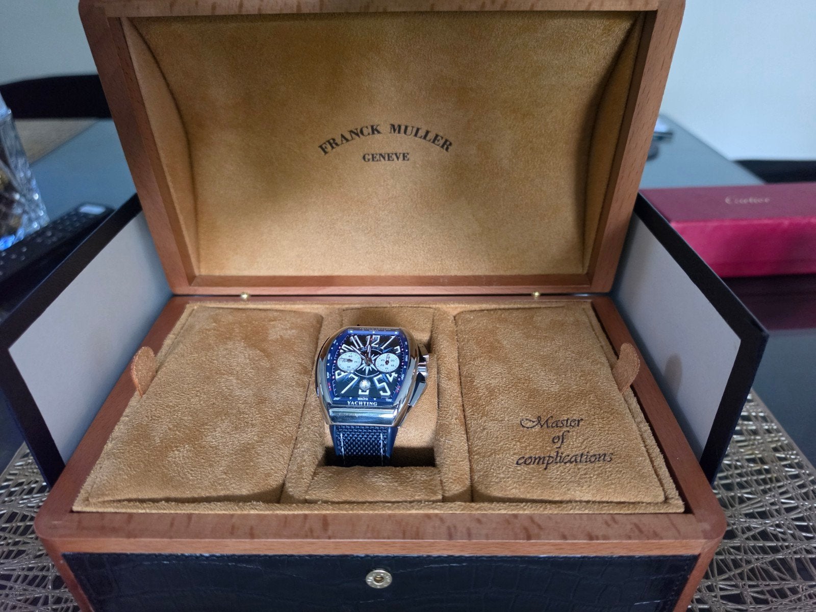 Franck Muller Vanguard Yachting Chronoraph fullset, Handtassen en Accessoires, Overige merken, Staal, Polshorloge, Overige materialen