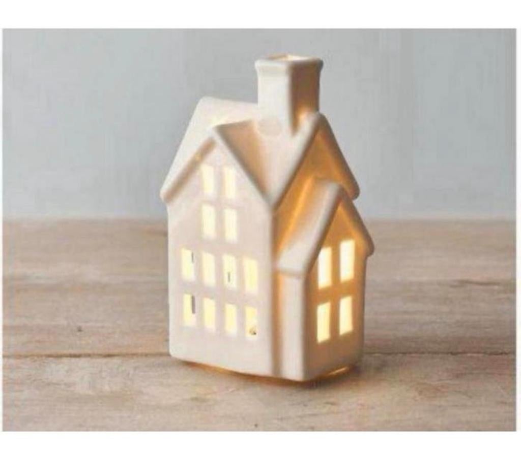 Portland - Maison blanche illuminée par LED, 12 cm, de Noël, Divers, Noël, Neuf, Enlèvement ou Envoi