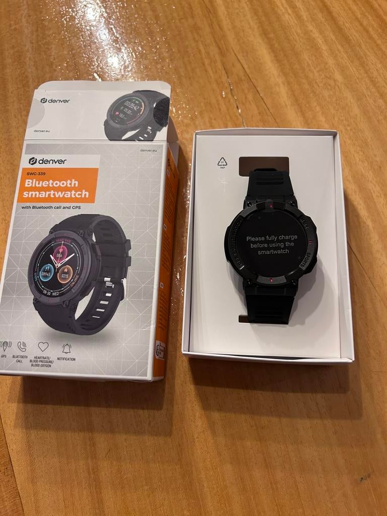 Denver SWG339 smartwatch met GPS , nieuw, Ophalen, Zwart, Nieuw, Waterdicht