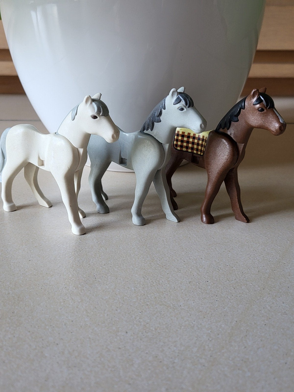 3 Playmobil paarden, Ophalen of Verzenden, Gebruikt, Losse onderdelen, Figuren