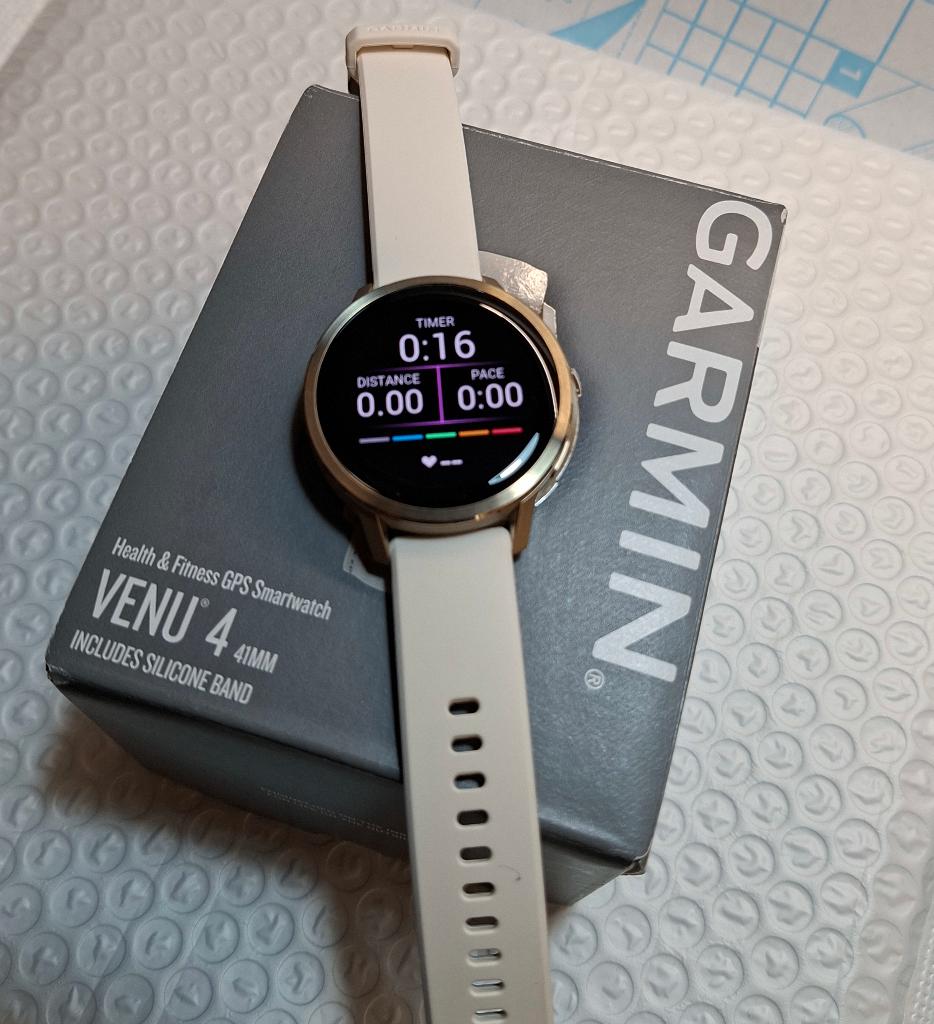 Garmin Venu 4 Goud/Beige 41 mm, Handtassen en Accessoires, Smartwatches, Wit, Garmin, IOS, Ophalen of Verzenden