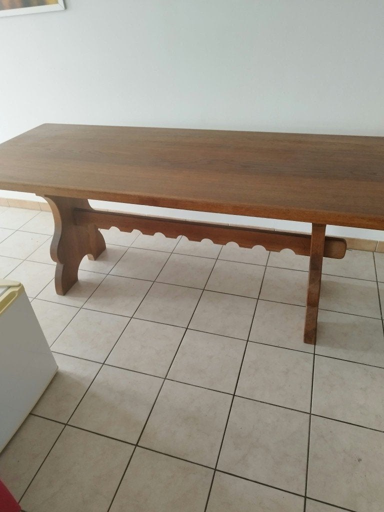 Eetkamertafel, Ophalen, 50 tot 100 cm, Eikenhout, Zo goed als nieuw